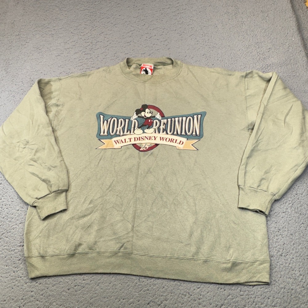 Vintage Walt Disney World Sweatshirt XL World Reunion 25th Mickey 1996 Crew